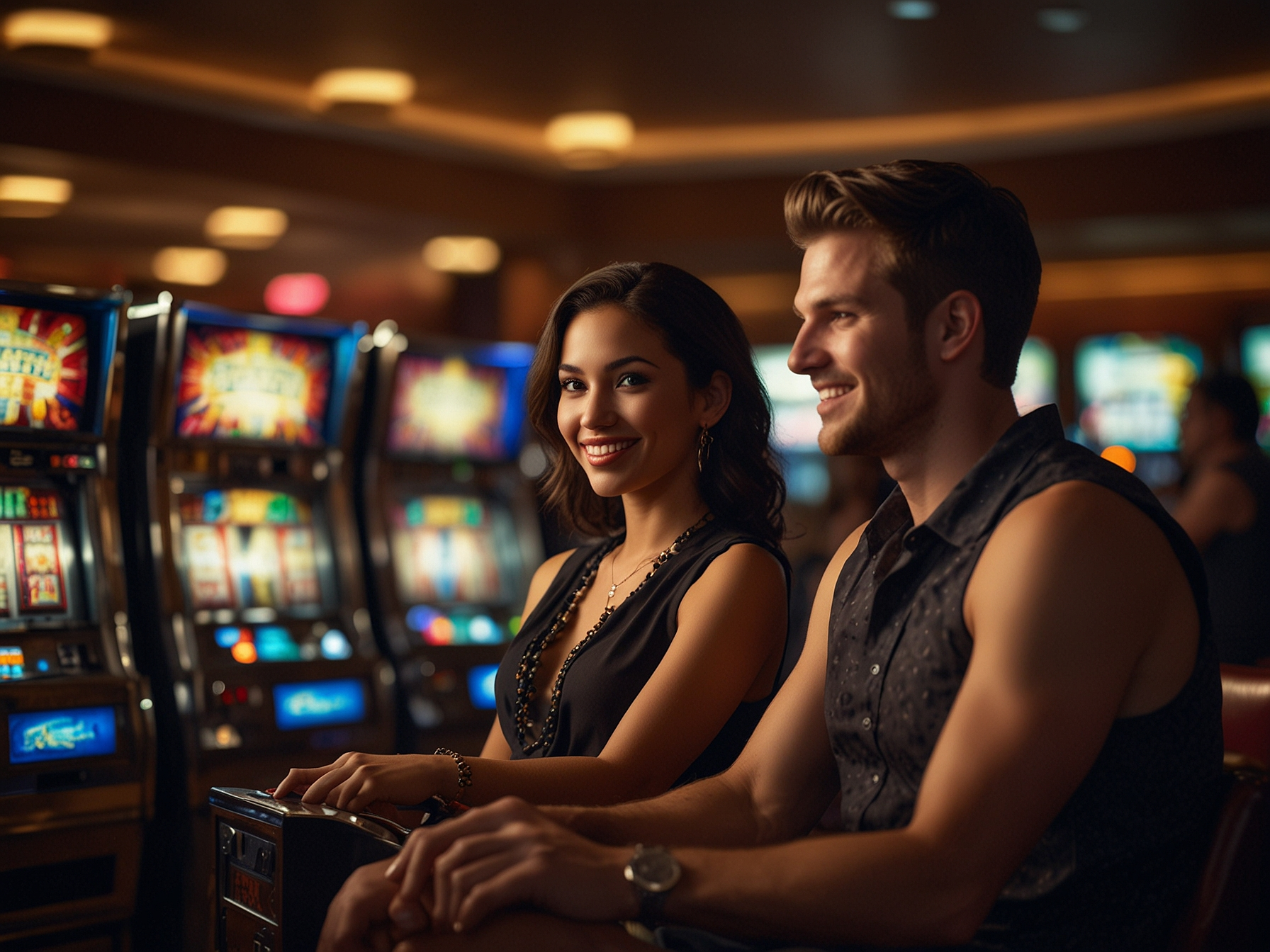 Játékosok és nyerőgépek illusztráció